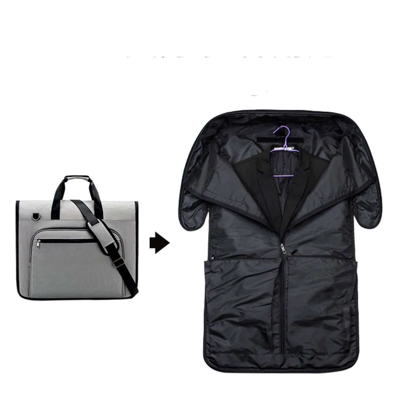Large capacity portable travel bag for men in light gray, waterproof Oxford cloth, handheld design