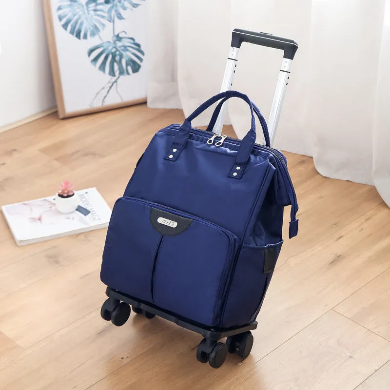 Folding waterproof travel bag in Oxford cloth, Medium size, Army Green colour, with soft handles and shoulder strap connectors