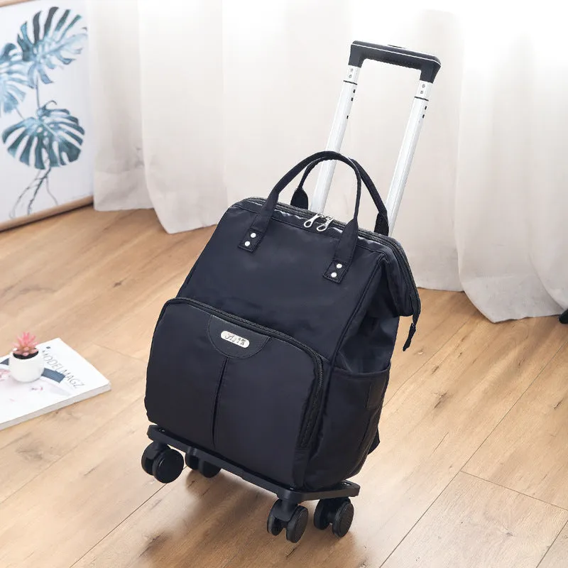 Folding waterproof travel bag in Oxford cloth, Medium size, Army Green colour, with soft handles and shoulder strap connectors