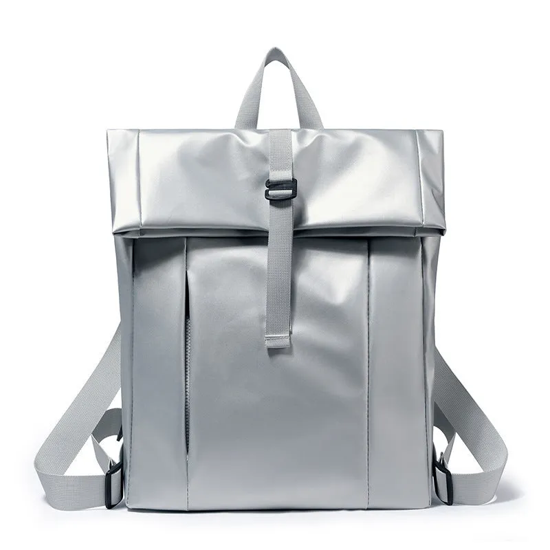 Men's multi-functional backpack in solid colour with airpillow straps, 20-35L capacity, 30x11x42cm, in blue, black, silver