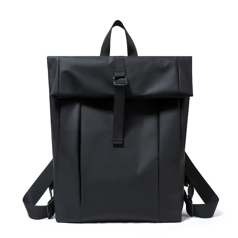 Men's multi-functional backpack in solid colour with airpillow straps, 20-35L capacity, 30x11x42cm, in blue, black, silver