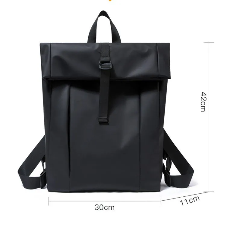 Men's multi-functional backpack in solid colour with airpillow straps, 20-35L capacity, 30x11x42cm, in blue, black, silver