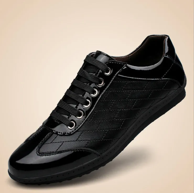 Men's genuine leather oxford shoes in black, handmade, view from side