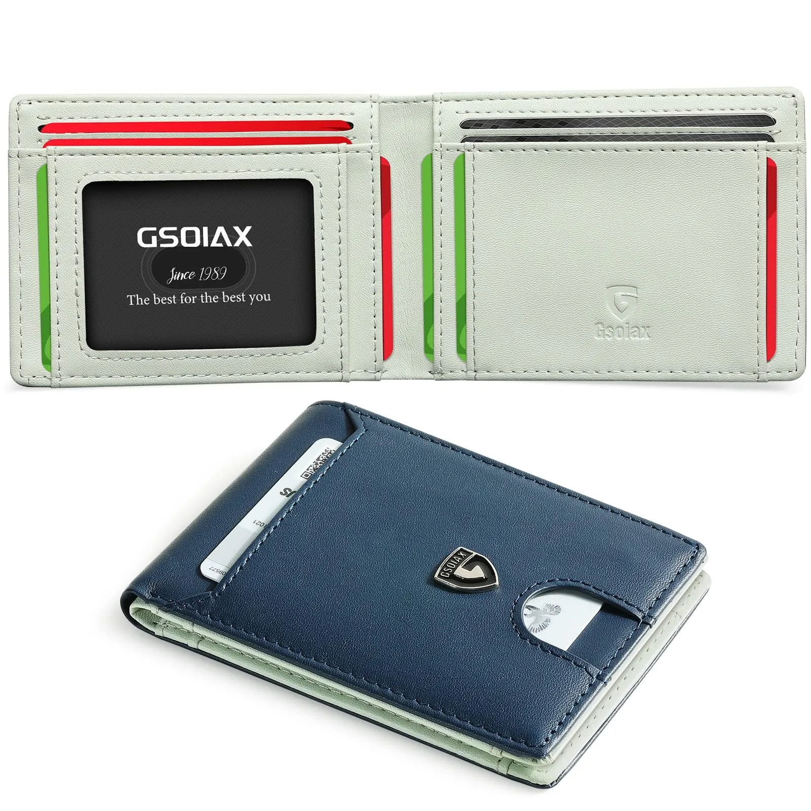 Men's carbon fibre business card holder with anti-theft RFID blocking, available in multiple colours including black and red