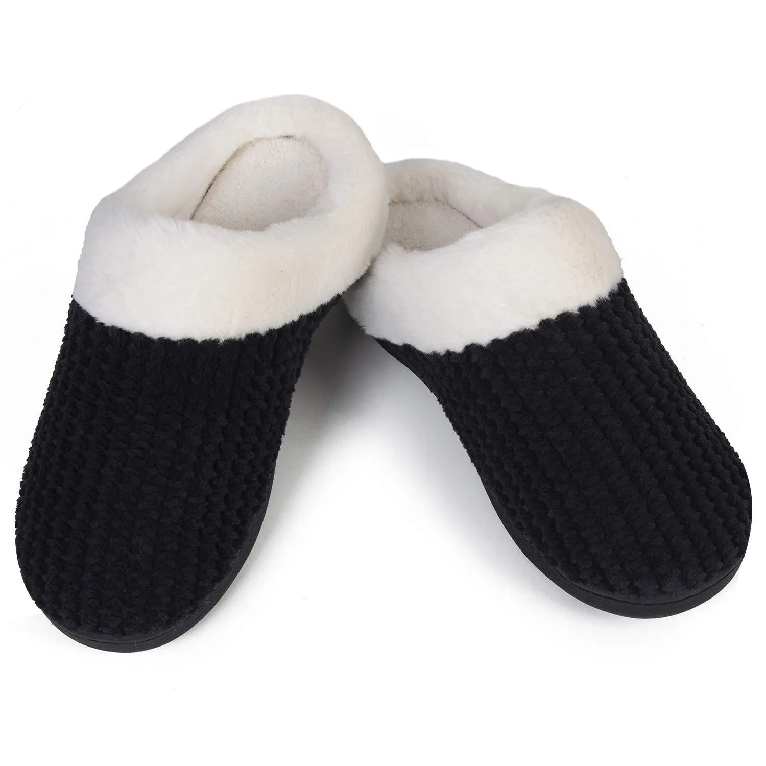 Fluffy plush unisex casual slippers in solid colour with plush upper for indoor wear