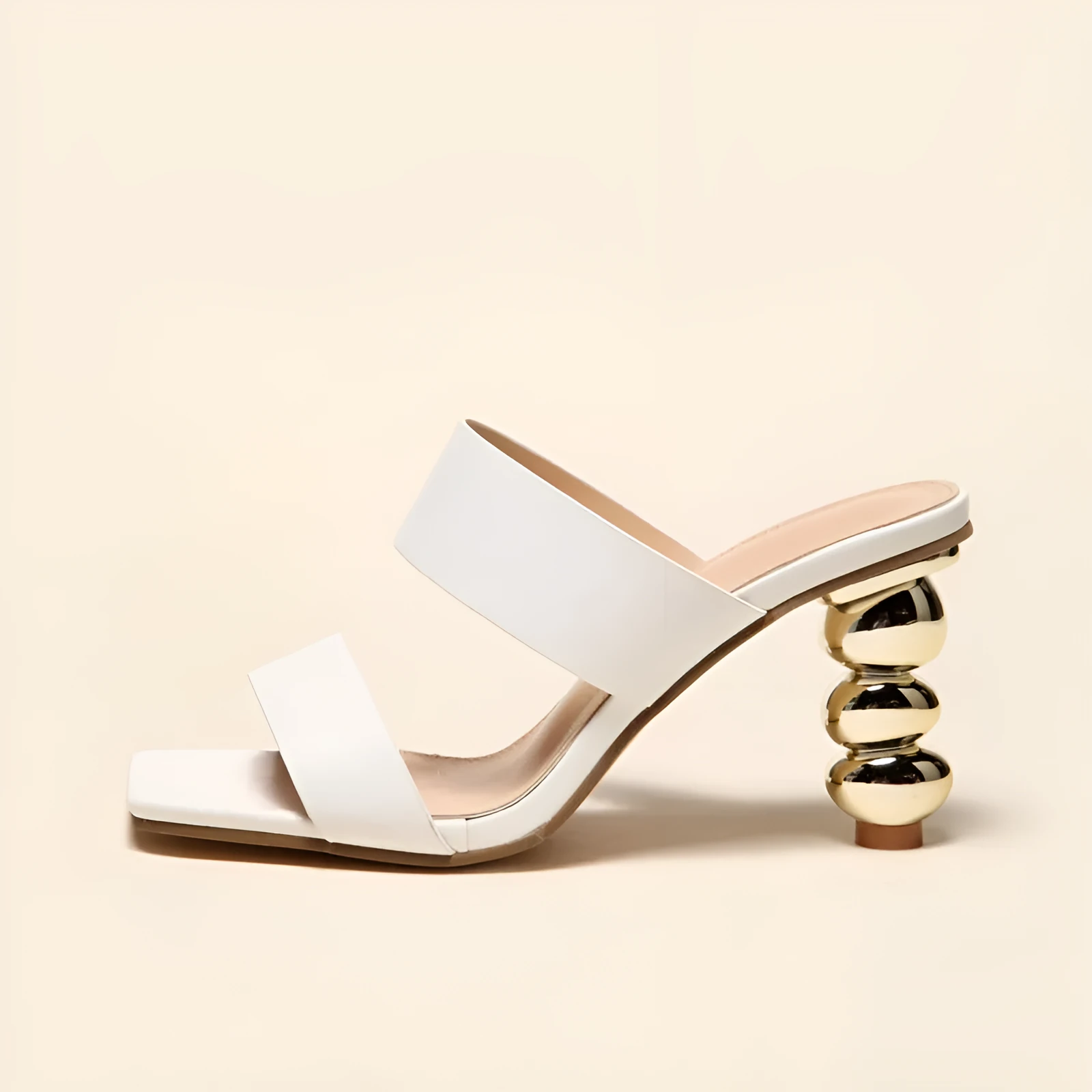 Summer women's electroplating heel sandals with metal detail artificial PU upper high heel five colours