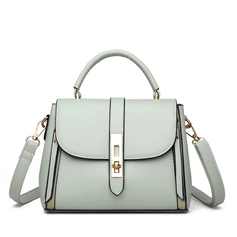 Women's soft PU leather messenger bag in square vertical design with shoulder strap