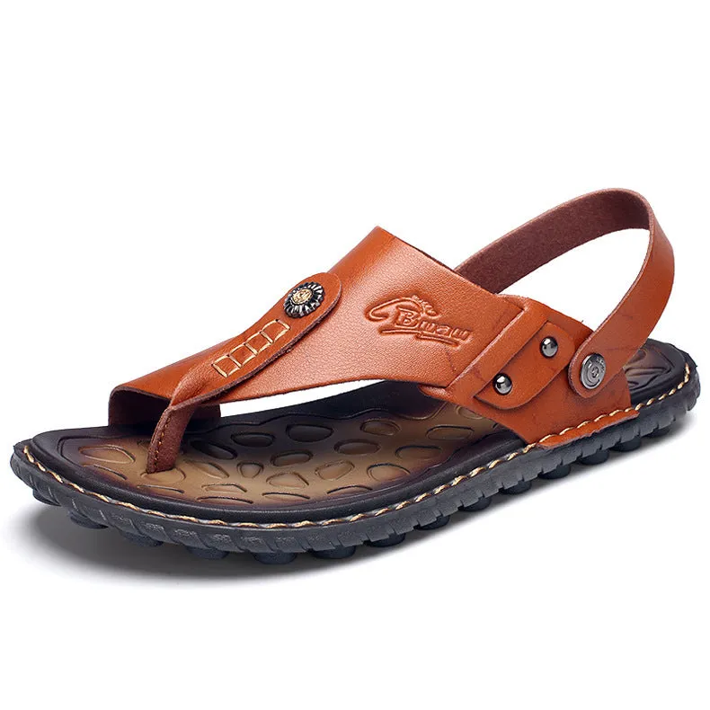 Men's all-match beach sandals in blue with PU upper and rubber sole
