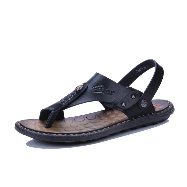 Men's all-match beach sandals in blue with PU upper and rubber sole