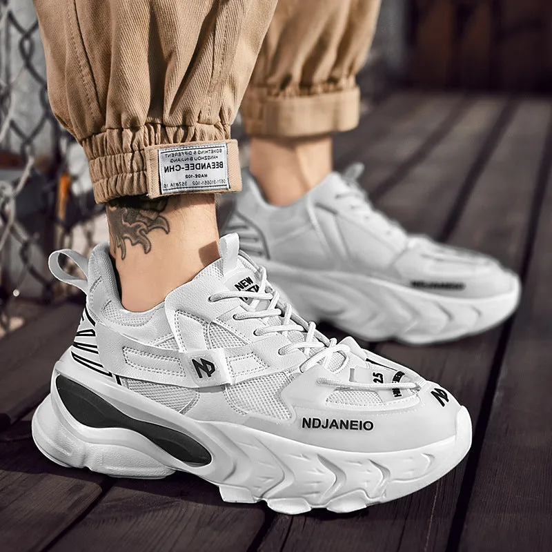 Breathable mesh casual sneaker for men with cross shoulder straps, low top, flat heel, available in black white beige sizes 39-44
