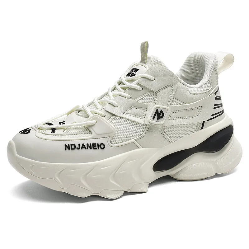 Breathable mesh casual sneaker for men with cross shoulder straps, low top, flat heel, available in black white beige sizes 39-44