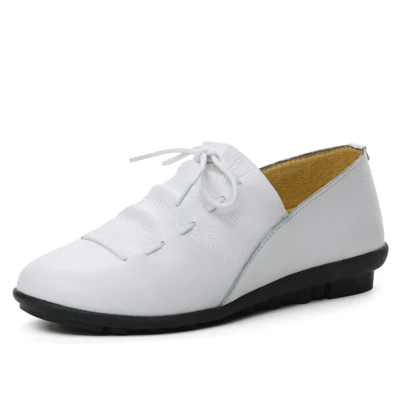 Women soft sole leisure shoes in white with non-slip tendon sole, available in sizes 35 to 41