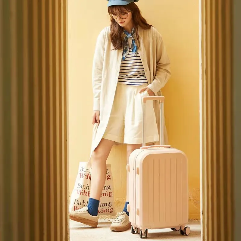 Candy colour 20 inch ABS PC trolley case with universal wheels and pull rod
