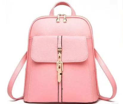 New Summer Fashion lady bag simple fashion backpack in multiple colours including Black, Hot Pink, Sky Blue, and White