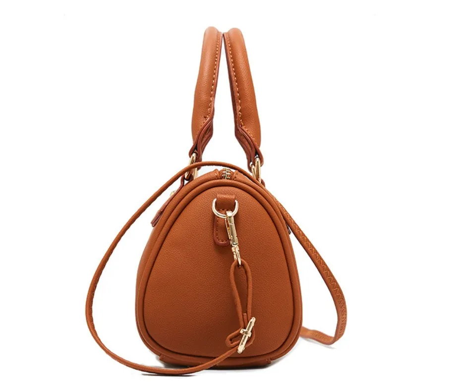 Ladies diagonal pillow crossbody bag in PU fabric with letter print in yellow colour