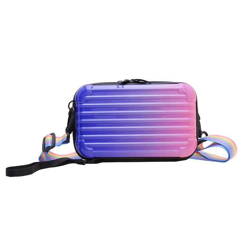 PVC one-shoulder cross body bag with geometric pattern, 18cm width, 11cm height, 110cm strap