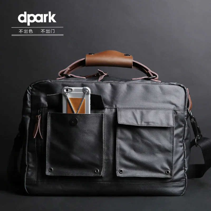 Dpark single shoulder laptop bag for 14-15 inch business computers in black, brown or khaki
