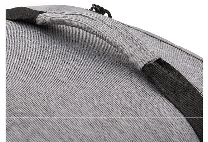 Large-capacity waterproof duffel bag for men, polyester, 36-55L, cylinder shape, light grey colour