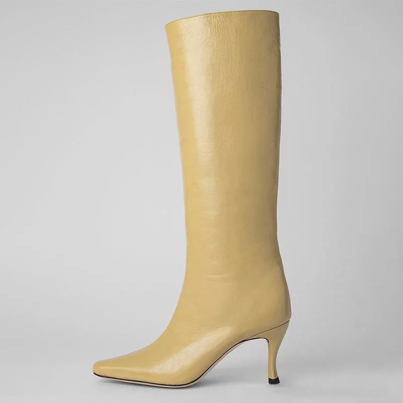 Women's square toe cowboy boots in microfiber available in multiple colours and UK sizes 35-43