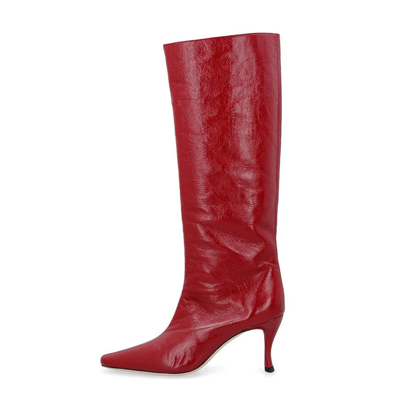 Women's square toe cowboy boots in microfiber available in multiple colours and UK sizes 35-43