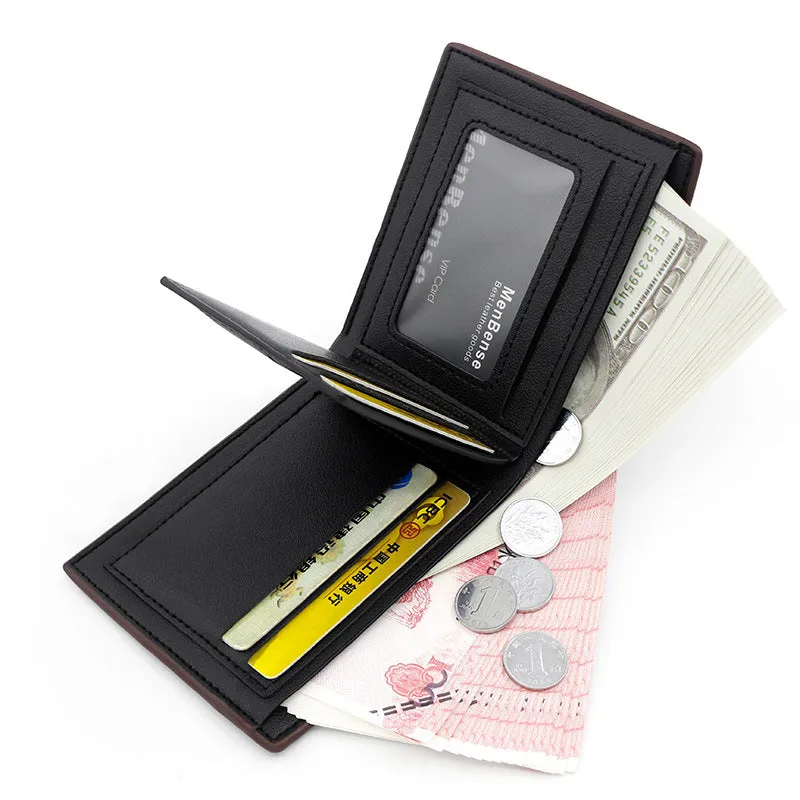 Men's horizontal square PU leather wallet with embossed snake pattern, available in rustic brown, dark brown, and black