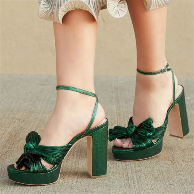 Women's platform high heel sandals with bowknot, fish mouth open toe, artificial PU upper, black colour