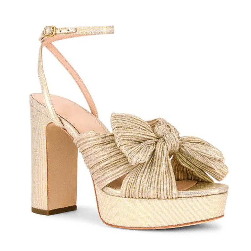 Women's platform high heel sandals with bowknot, fish mouth open toe, artificial PU upper, black colour