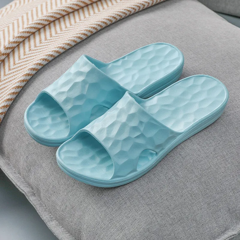 Geometric EVA flip-flop slippers in candy colours for women and men, anti-skid sole for bathroom use
