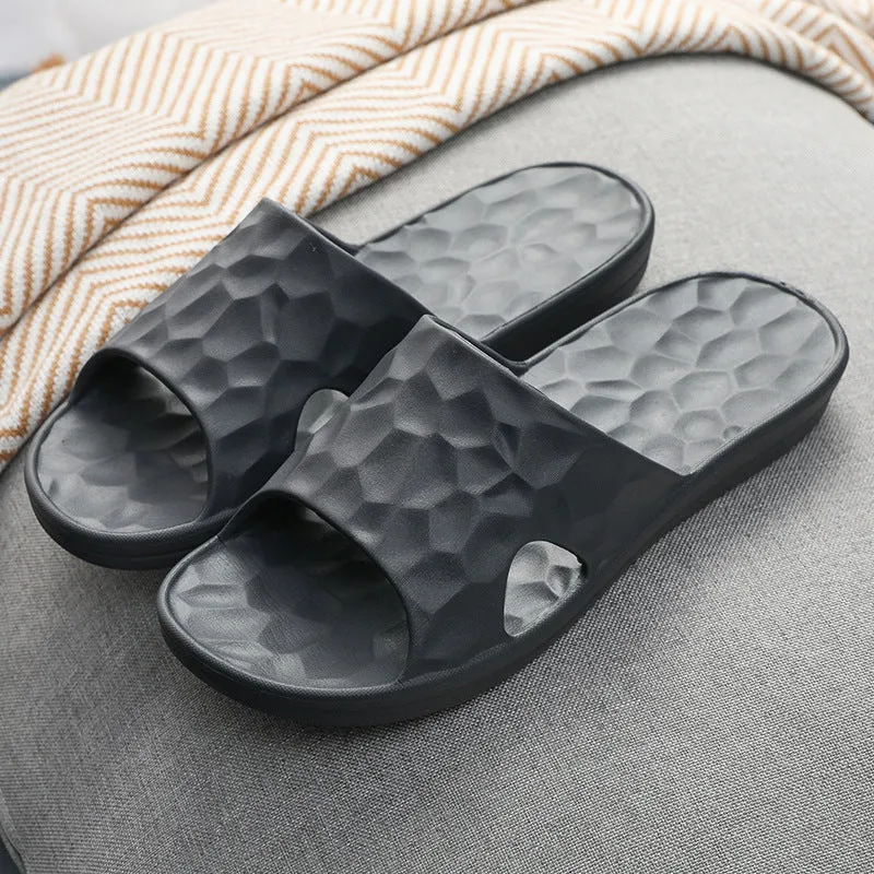 Geometric EVA flip-flop slippers in candy colours for women and men, anti-skid sole for bathroom use
