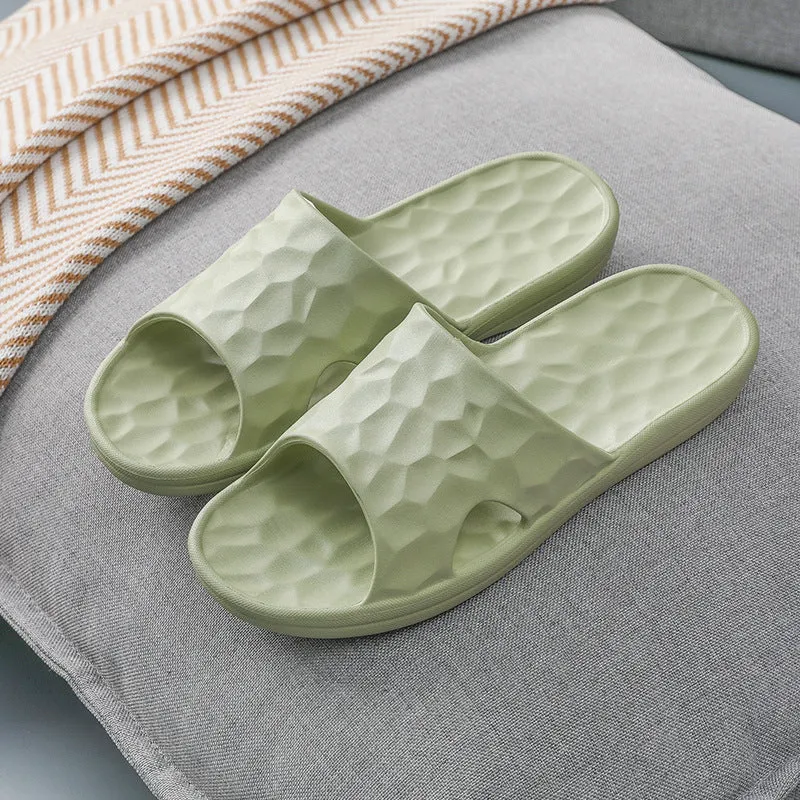 Geometric EVA flip-flop slippers in candy colours for women and men, anti-skid sole for bathroom use