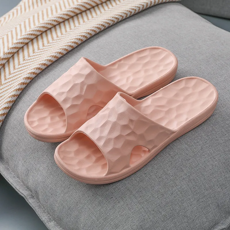 Geometric EVA flip-flop slippers in candy colours for women and men, anti-skid sole for bathroom use