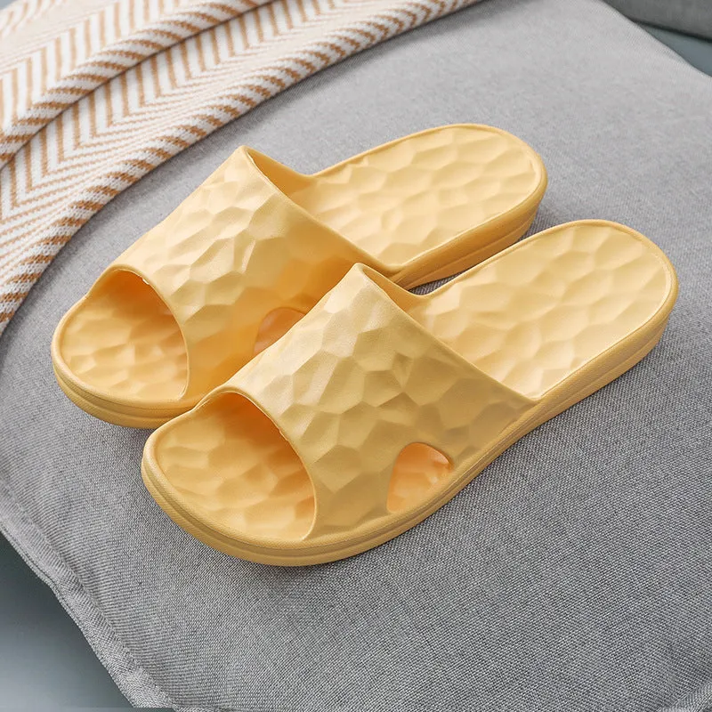 Geometric EVA flip-flop slippers in candy colours for women and men, anti-skid sole for bathroom use