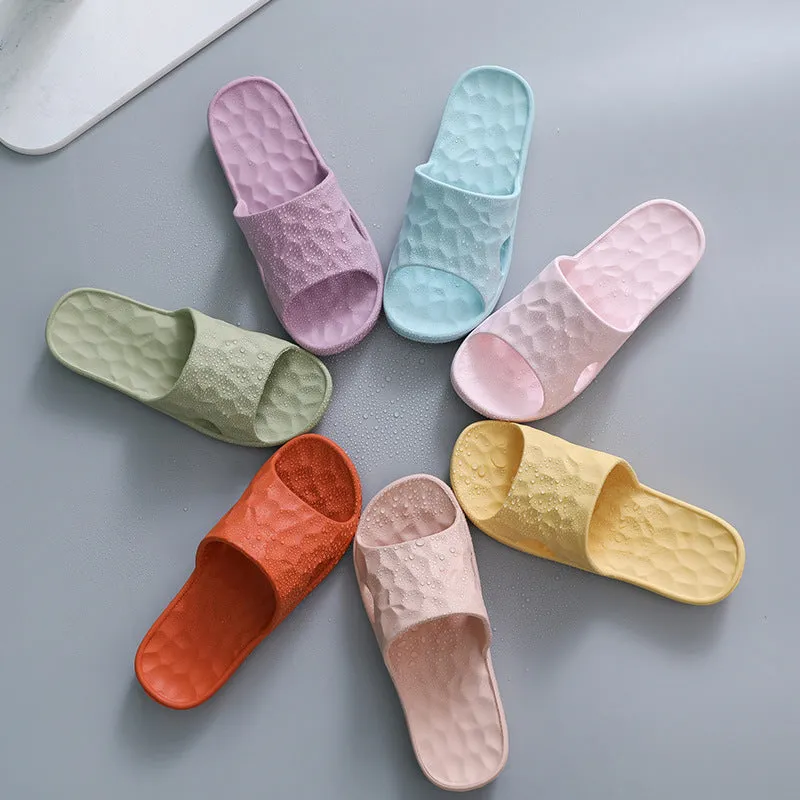 Geometric EVA flip-flop slippers in candy colours for women and men, anti-skid sole for bathroom use