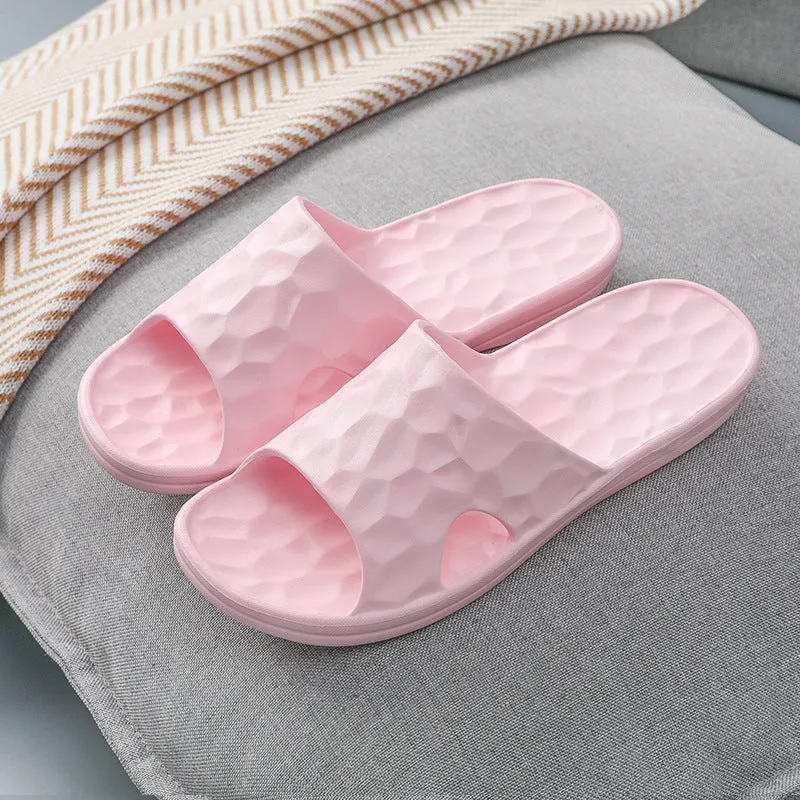 Geometric EVA flip-flop slippers in candy colours for women and men, anti-skid sole for bathroom use