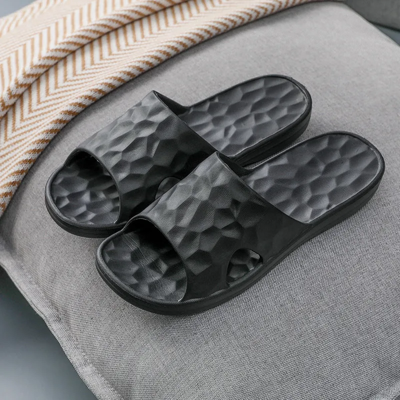Geometric EVA flip-flop slippers in candy colours for women and men, anti-skid sole for bathroom use