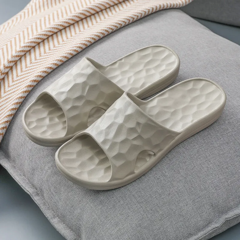 Geometric EVA flip-flop slippers in candy colours for women and men, anti-skid sole for bathroom use