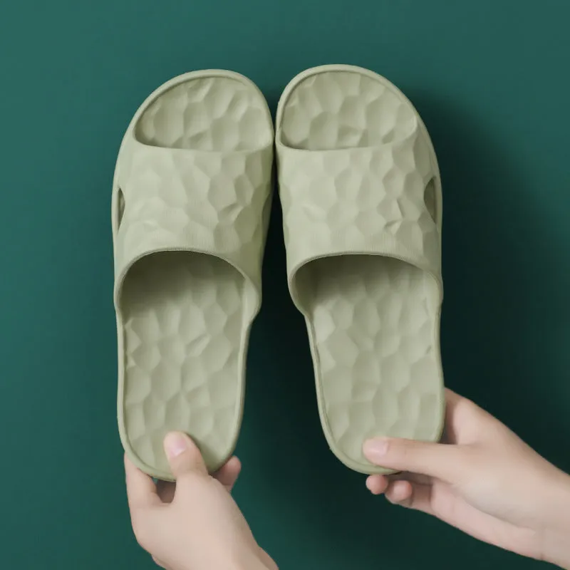Geometric EVA flip-flop slippers in candy colours for women and men, anti-skid sole for bathroom use