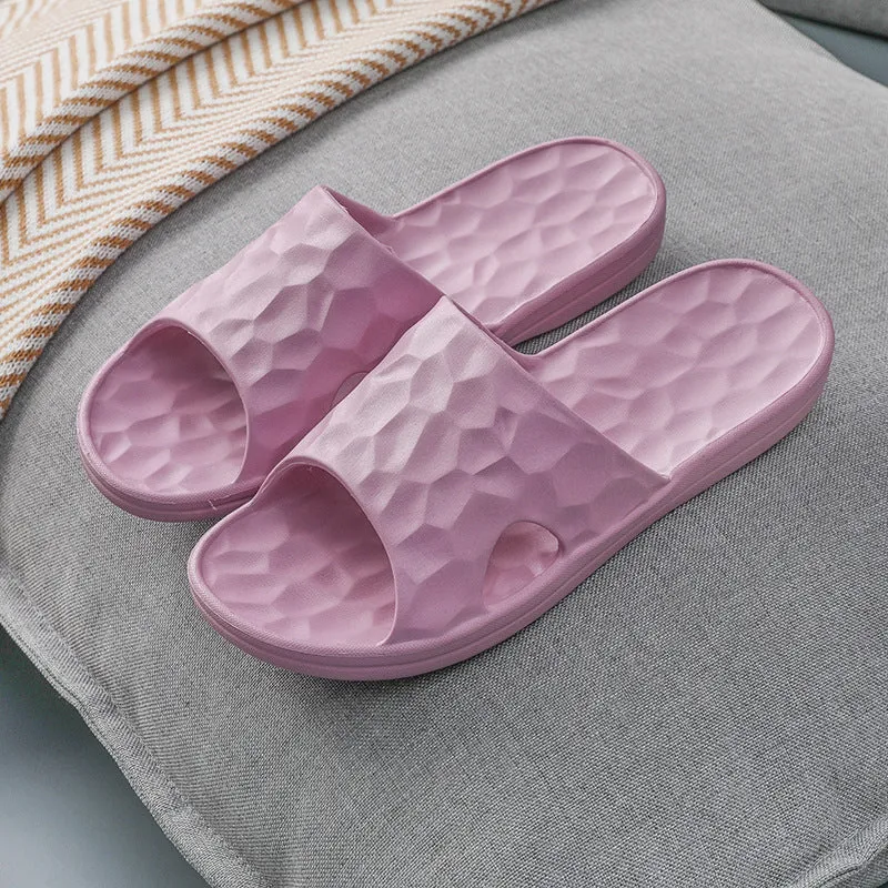 Geometric EVA flip-flop slippers in candy colours for women and men, anti-skid sole for bathroom use