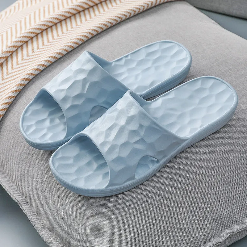 Geometric EVA flip-flop slippers in candy colours for women and men, anti-skid sole for bathroom use