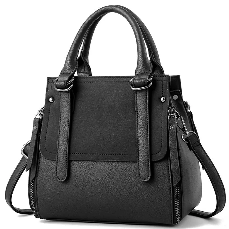 Korean fashion single shoulder air bag in black colour with nylon shell and zip closure
