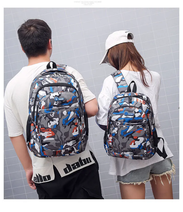 Lightweight teenage backpack with reinforced shoulder straps and side pockets
