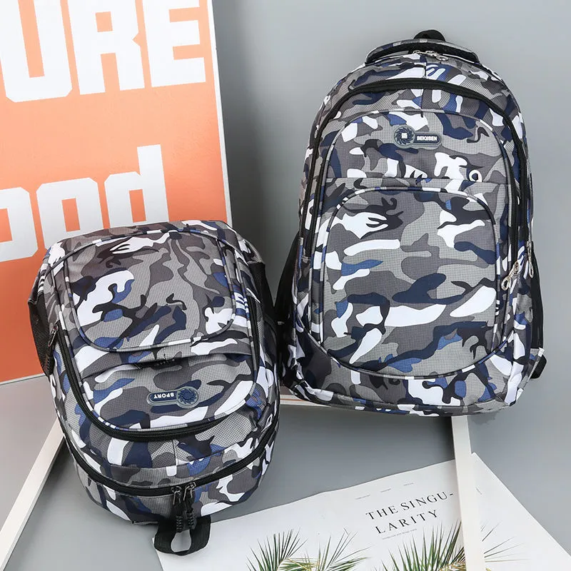 Lightweight teenage backpack with reinforced shoulder straps and side pockets