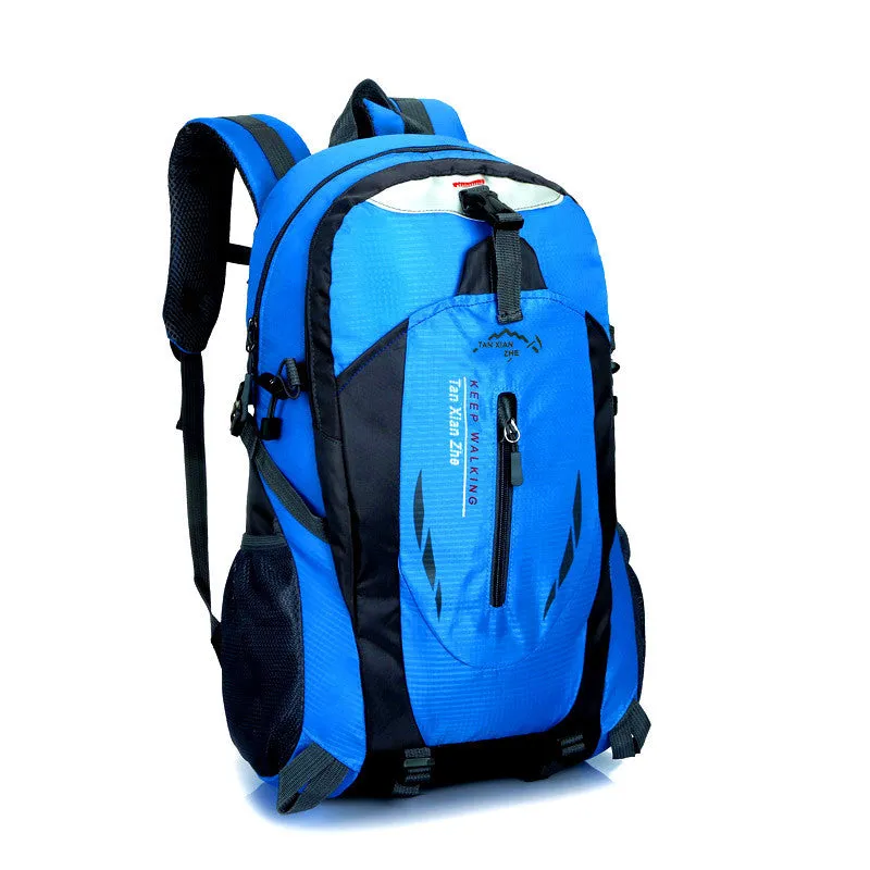 Large outdoor travel backpack in six colour options with waterproof Oxford cloth and organisational compartments