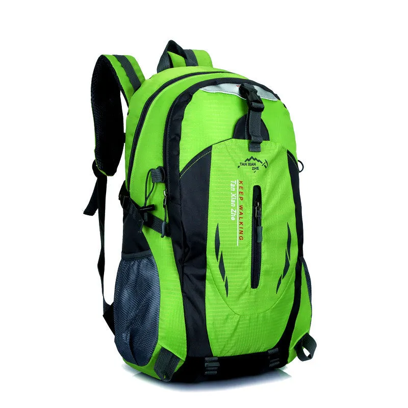 Large outdoor travel backpack in six colour options with waterproof Oxford cloth and organisational compartments