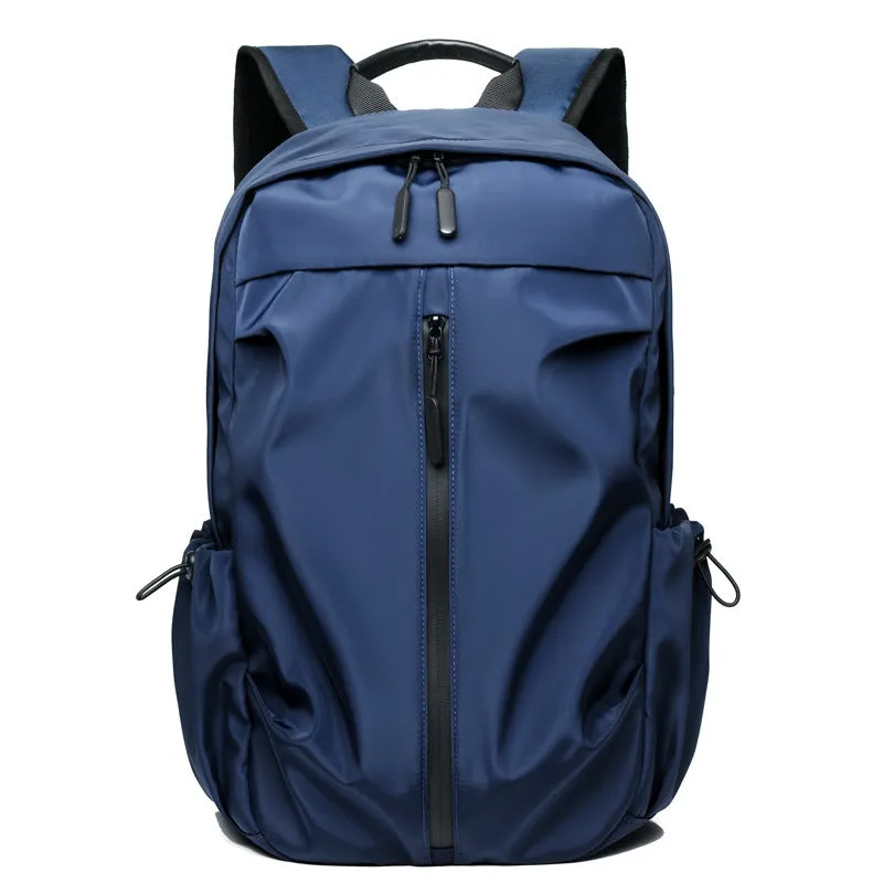 Urban minimalist men's backpack memory cloth gray colour fold-over design 45cm height
