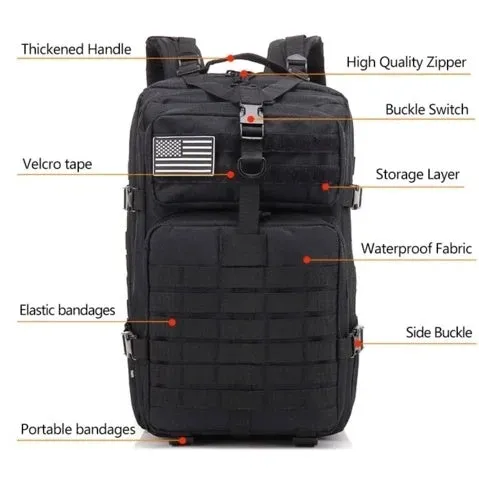 40L waterproof Oxford backpack in ACU Digital colour, 48x28x28 cm, 800D fabric