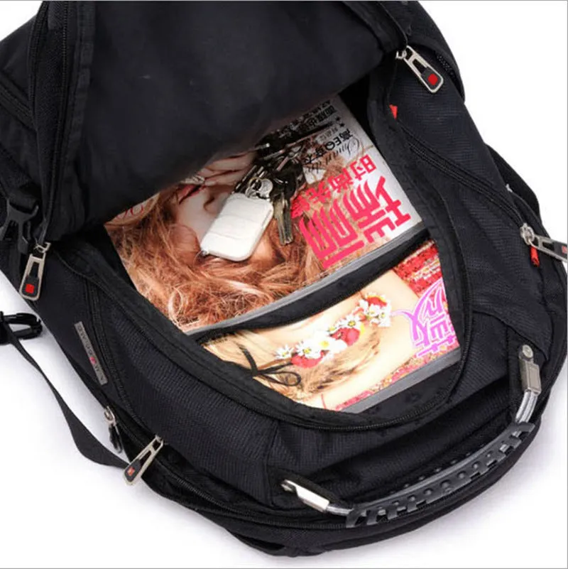 Black business computer backpack with 38 litre capacity and laptop compartment