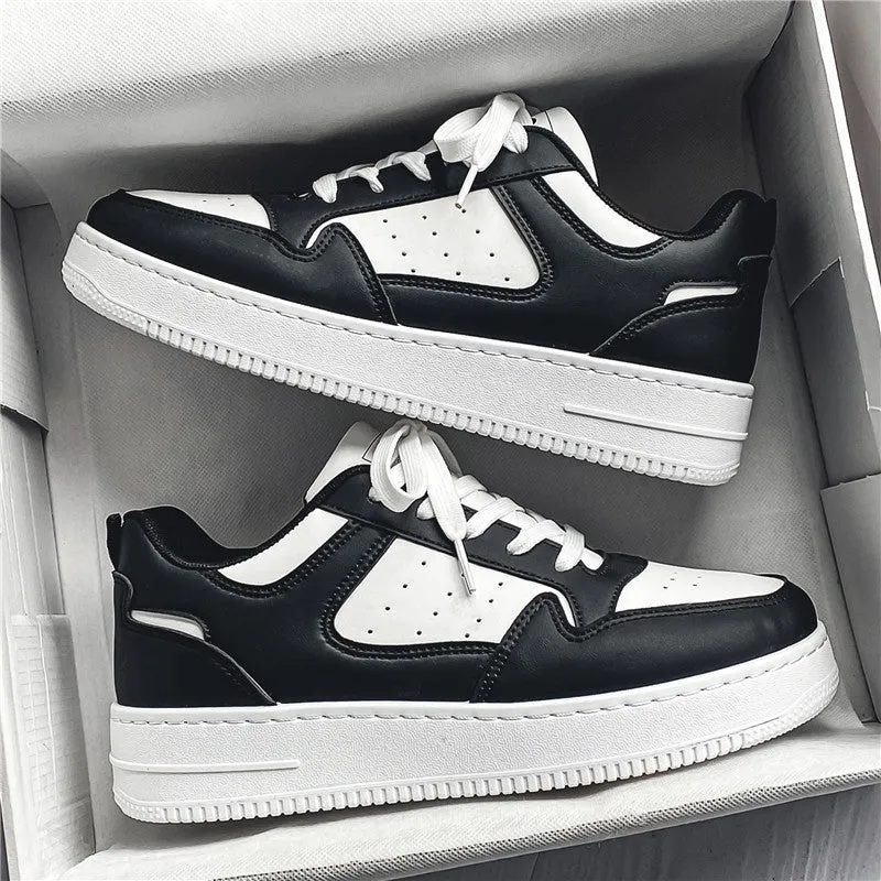 Breathable platform white board shoes for teens with artificial PU upper and rubber sole