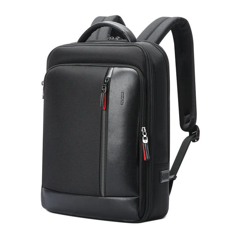 Men's anti-theft business computer backpack Oxford cloth black vertical square shape