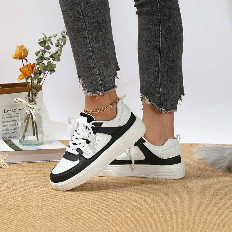 Casual board shoes for couples, soft bottom, lace-up closure, round toe, low top, available in multiple colours and sizes 35-45